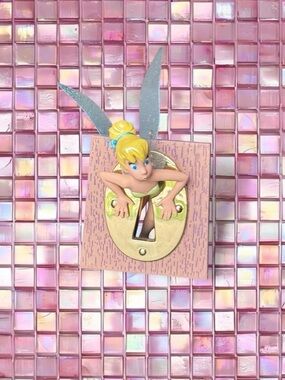 Tinker Bell Fairy Light Switch Cover — Pink & Gold Accent